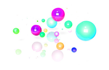 球体　イメージ　カラフル　白