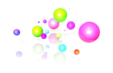 球体　イメージ　カラフル　白