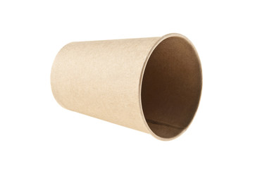 disposable paper cup isolated on white background