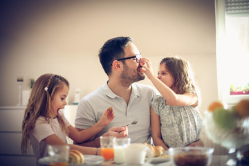 Breakfast with father.