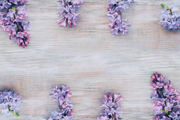 LIlac background in rustic style