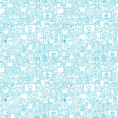 Delivery White Line Seamless Pattern