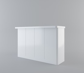 white desk or counter with Clipping Path. 3d rendering