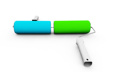 Paint roller isolated on white background 3d render