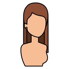 beautiful and young woman shirtless character vector illustration design