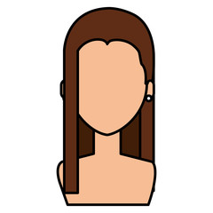beautiful and young woman shirtless character vector illustration design