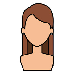 beautiful and young woman shirtless character vector illustration design