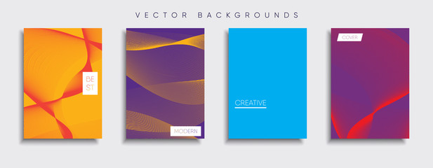 Vector cover designs. Future Poster template. Smartphone modern background set.