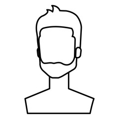 young man with beard shirtless avatar character vector illustration design