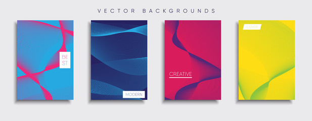 Vector cover designs. Future Poster template. Smartphone modern background set.