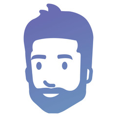 young man head with beard avatar character vector illustration design