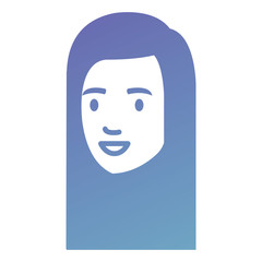 beautiful and young woman head character vector illustration design