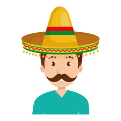 mexican mariachi avatar character vector illustration design