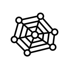 radar chart with pentagon icon isolated on white background