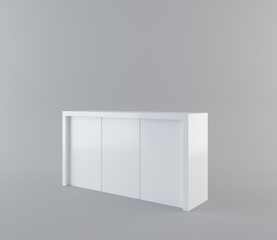 white desk or counter with Clipping Path. 3d rendering