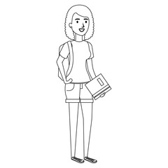 woman student avatar character vector illustration design