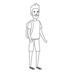 man student avatar character vector illustration design