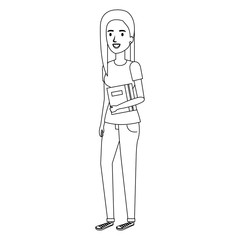 woman student avatar character vector illustration design