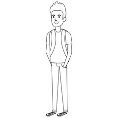 man student avatar character vector illustration design