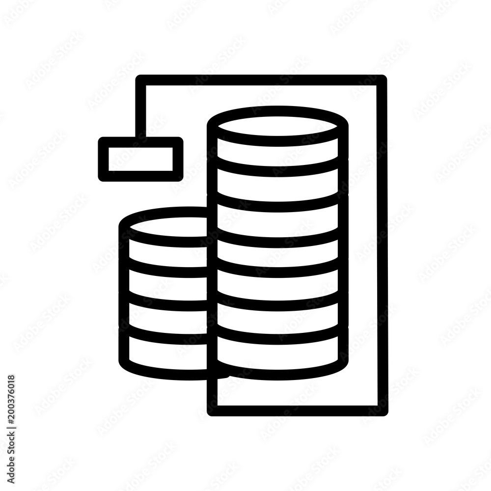 Poster database analysis icon isolated on white background