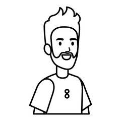 young man avatar character vector illustration design