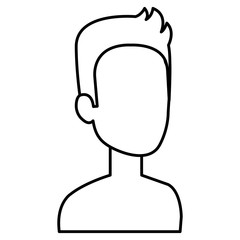 young man shirtless avatar character vector illustration design