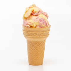 Ice cream on a white background.