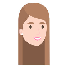 beautiful and young woman head character vector illustration design