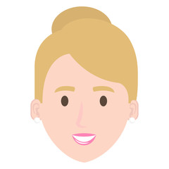 beautiful and young woman head character vector illustration design