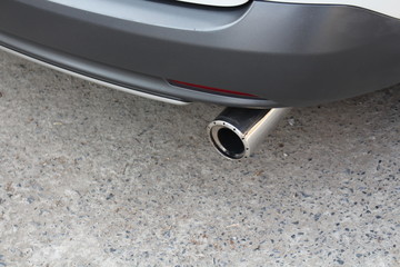 Car's exhaust pipe detail