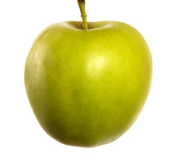 green ripe apple isolated on white background