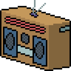 vector pixel art radio