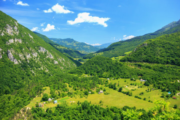 Naklejka na ściany i meble beautiful view of the valley in the mountains
