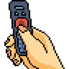Obraz premium vector pixel art remote control