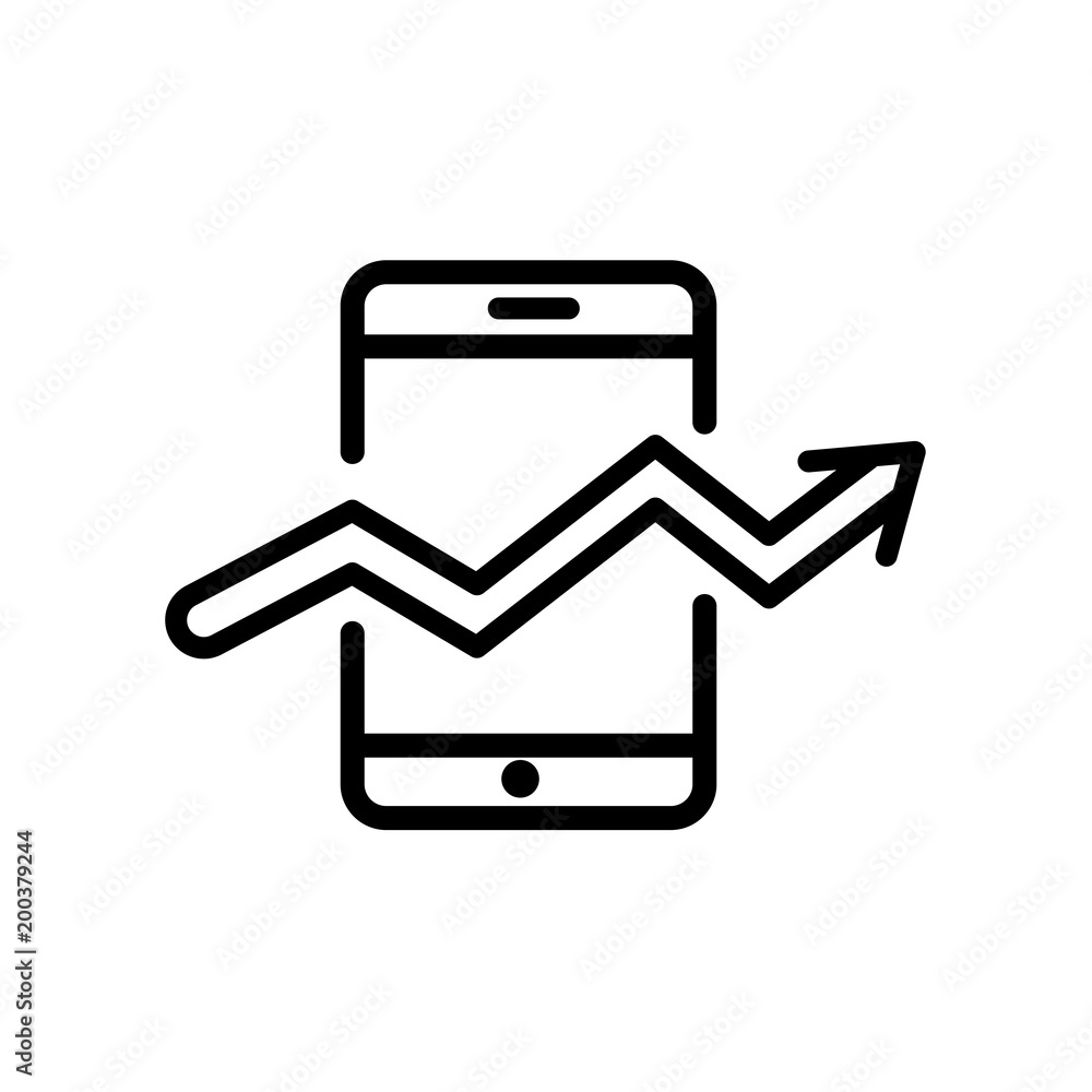 Poster web stocks data line icon isolated on white background
