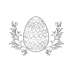 happy easter egg paint with wreath