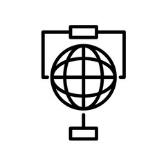 Globe Analytics icon isolated on white background