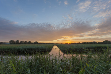 Sunset on the Somerset Levels