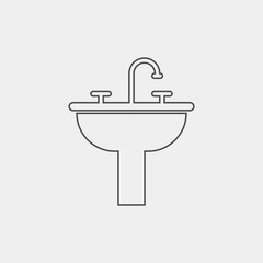 Washbasin flat vector icon