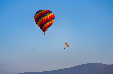 Fototapeta na wymiar Colorful Air Balloon on a clear blue sky