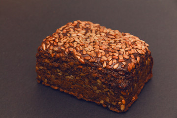 black bread with sunflower seeds