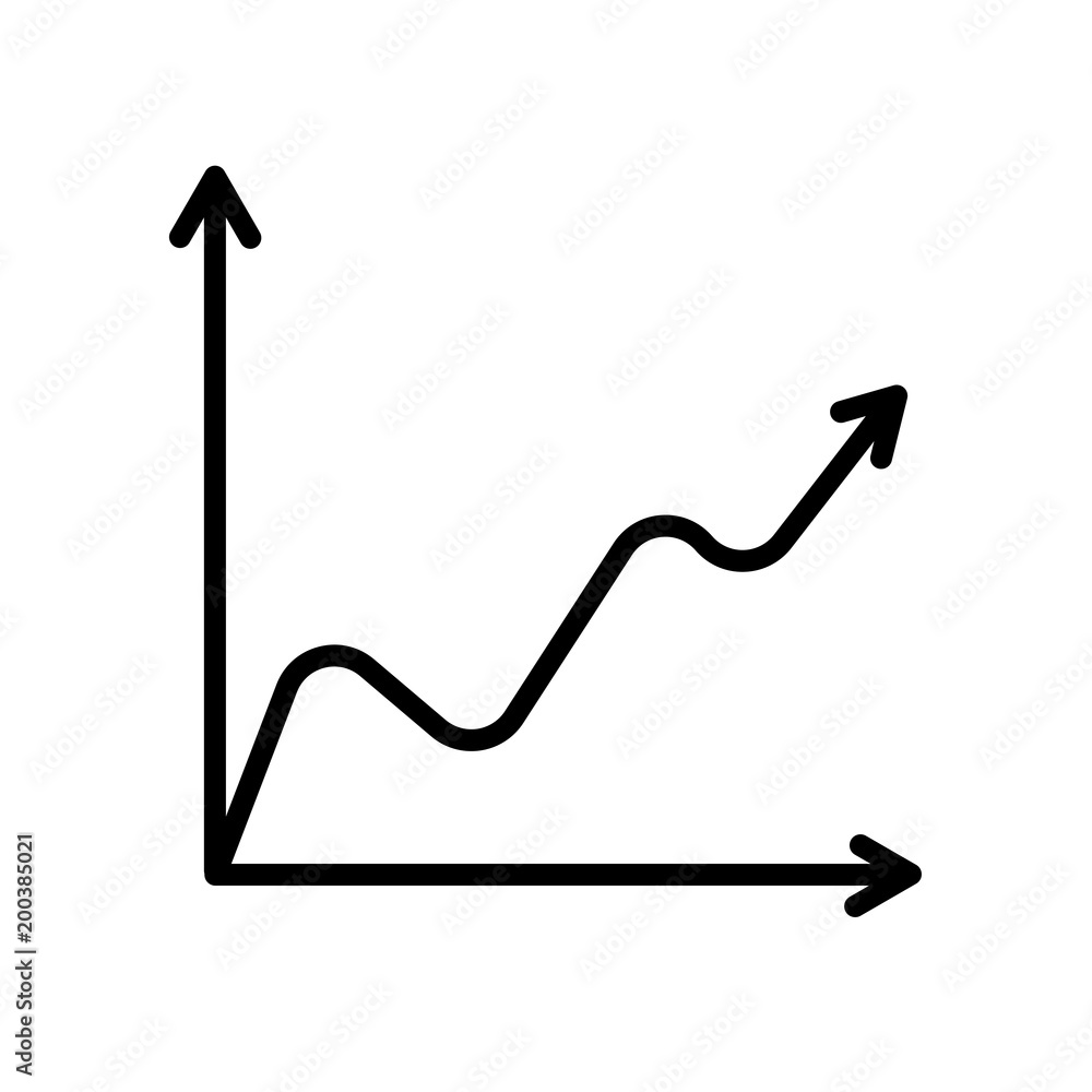 Poster data wave chart icon isolated on white background