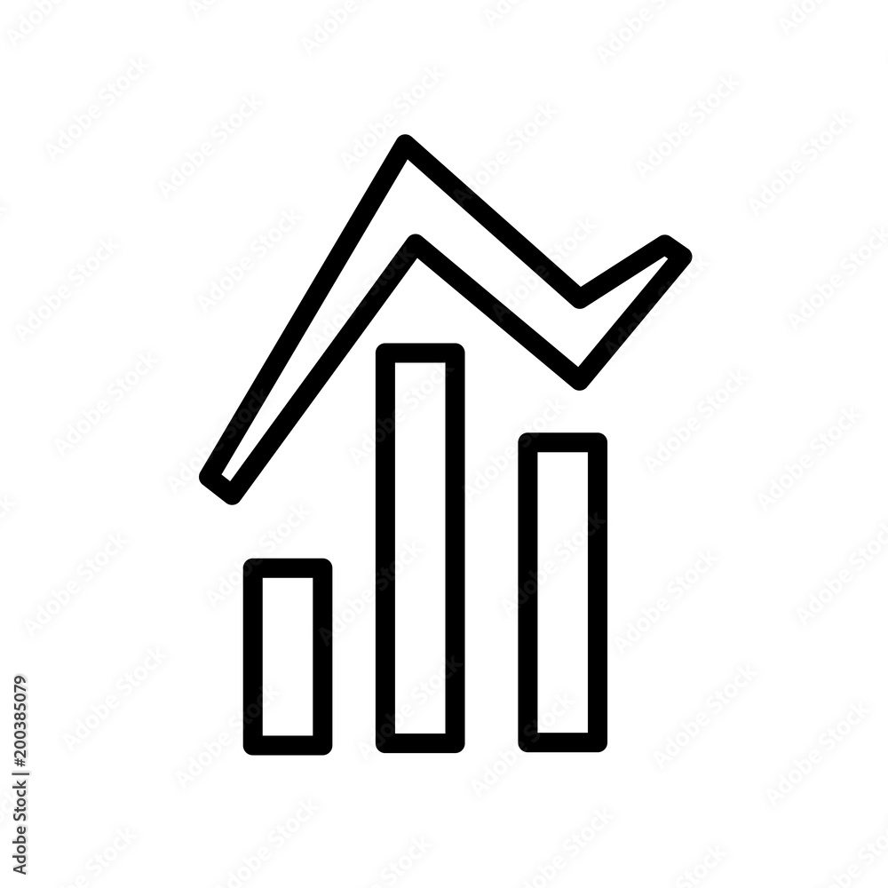 Poster bars and data analytics icon isolated on white background
