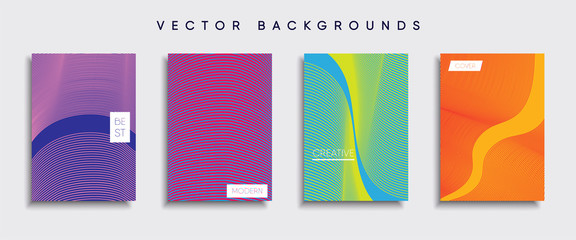 Vector cover designs. Future Poster template. Smartphone modern background set.