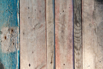 Background of rough planks painted in blue color