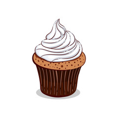 Isolated Creamy Cupcake