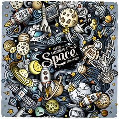 Cartoon vector doodles Space illustration