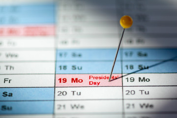 Closeup of dates on calendar page