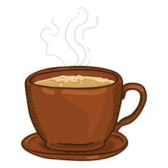 Vector Cartoon Illustration - Cup of Black Coffee