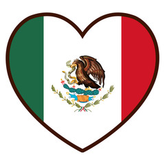 heart with mexican flag